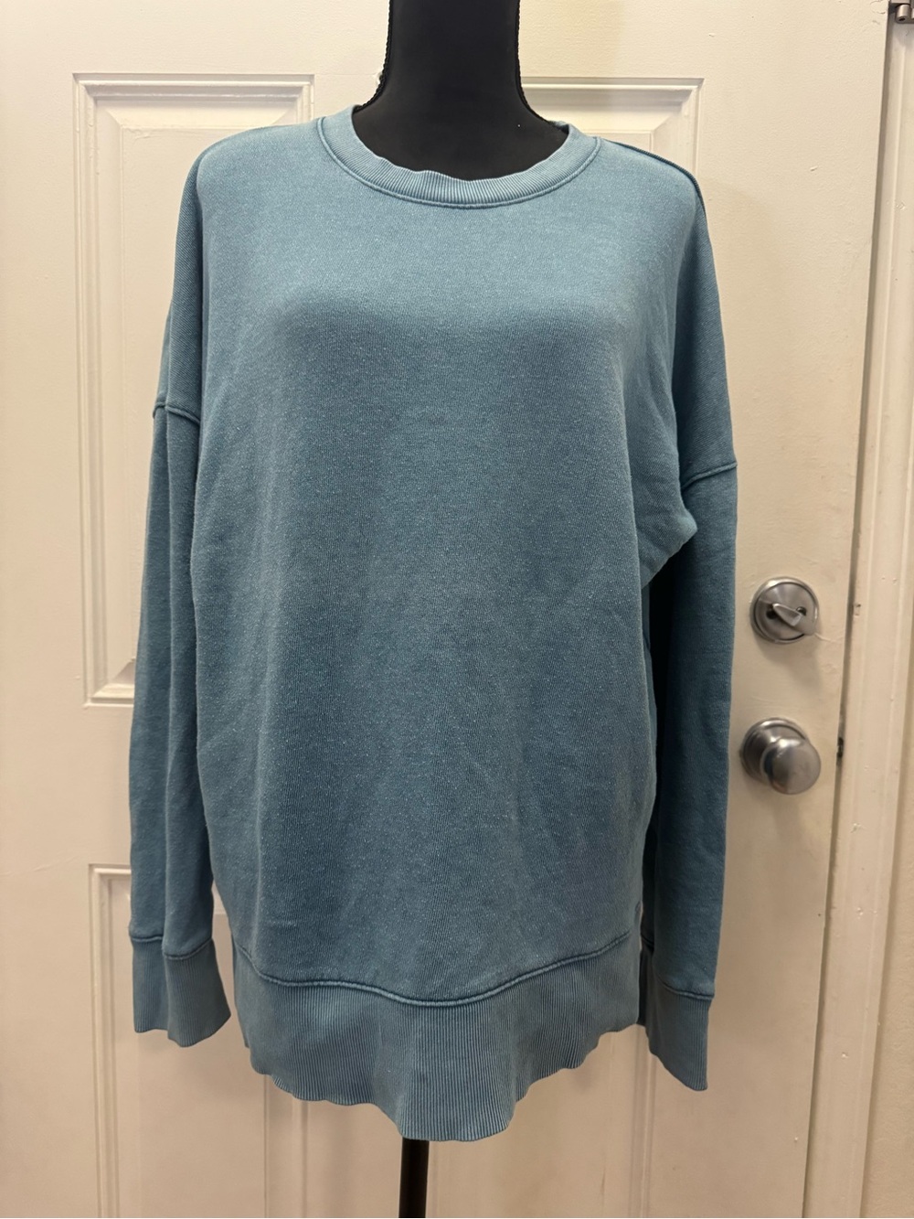 Time and Tru Light Blue Women's Crewneck Sweatshirt 0403